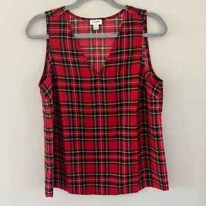 J. Crew Christmas, Red and Black Plaid Shirt tank top